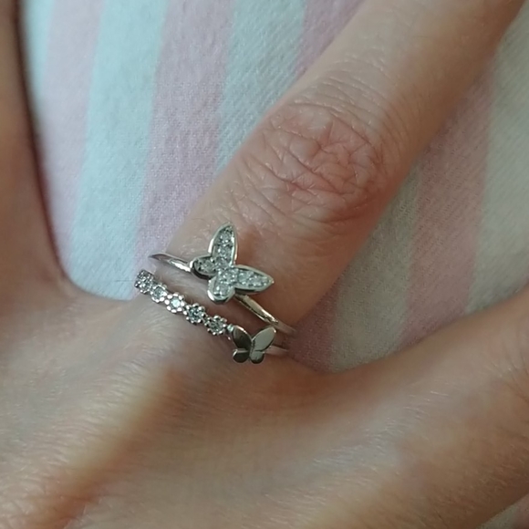 Anthropologie Jewelry - Sterling Silver cz Butterfly ring